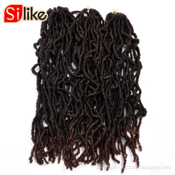 Nu Locs Crochet Hair water  Wavy Looped Goddess Crochet Faux Locs Crochet Hair Bobbi Boss Synthetic Crochet Braid Nu Locs 18"